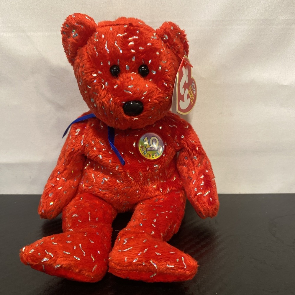 2002 Ty Beanie Baby Decade the Bear Red Version w/ Tag